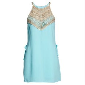 Lilly Pulitzer Aqua and Cream Romper Dress